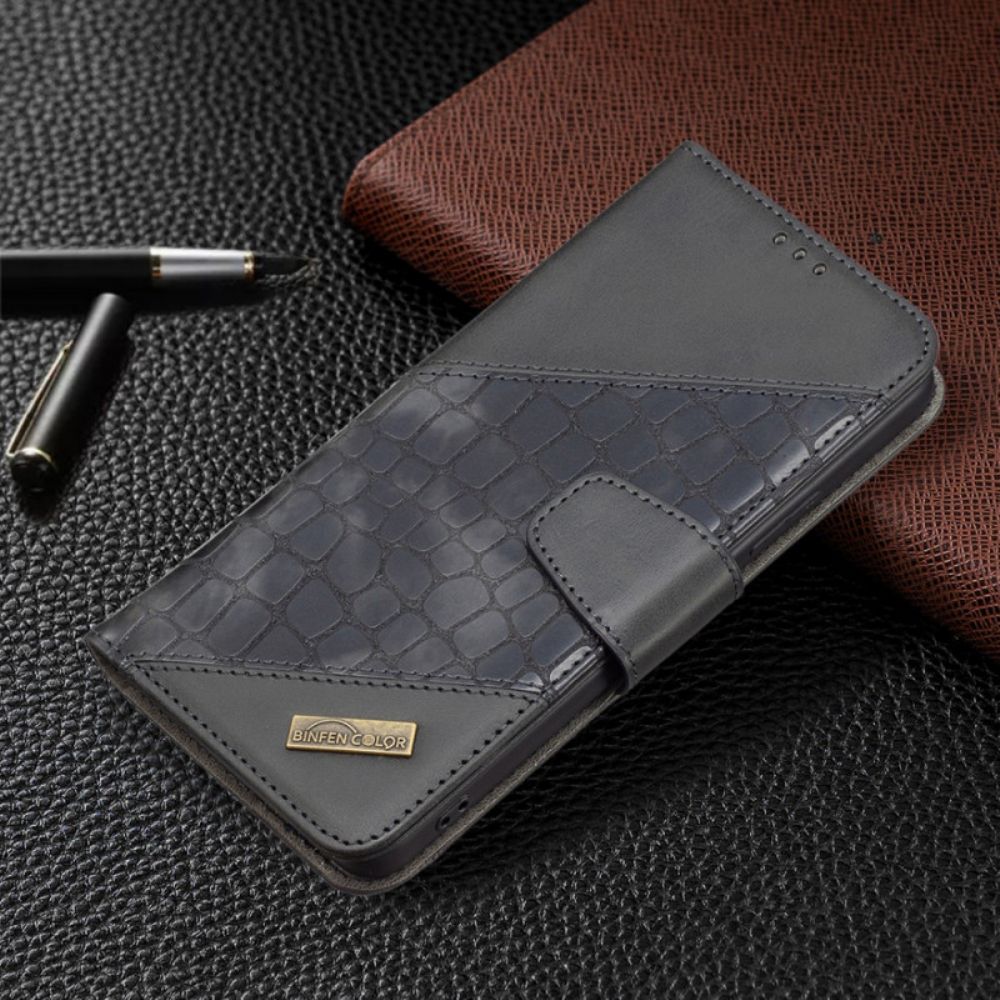 Folio-hoesje voor Xiaomi Redmi Note 11 Pro Plus 5G Binfen Kleur Krokodillenleer Stijl