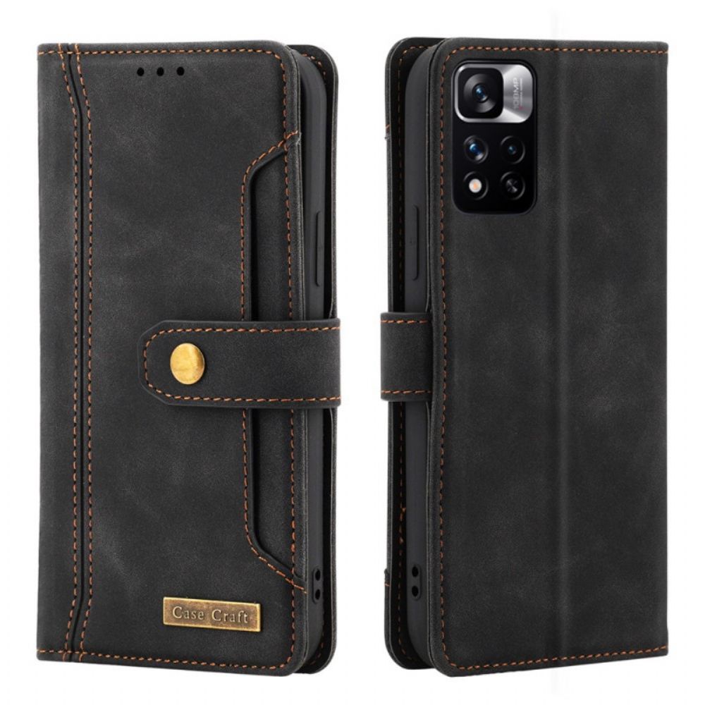 Folio-hoesje voor Xiaomi Redmi Note 11 Pro Plus 5G Met Case Craft-riem