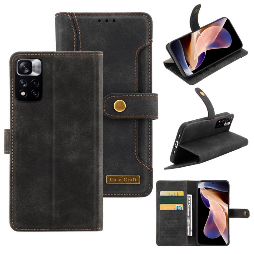 Folio-hoesje voor Xiaomi Redmi Note 11 Pro Plus 5G Met Case Craft-riem