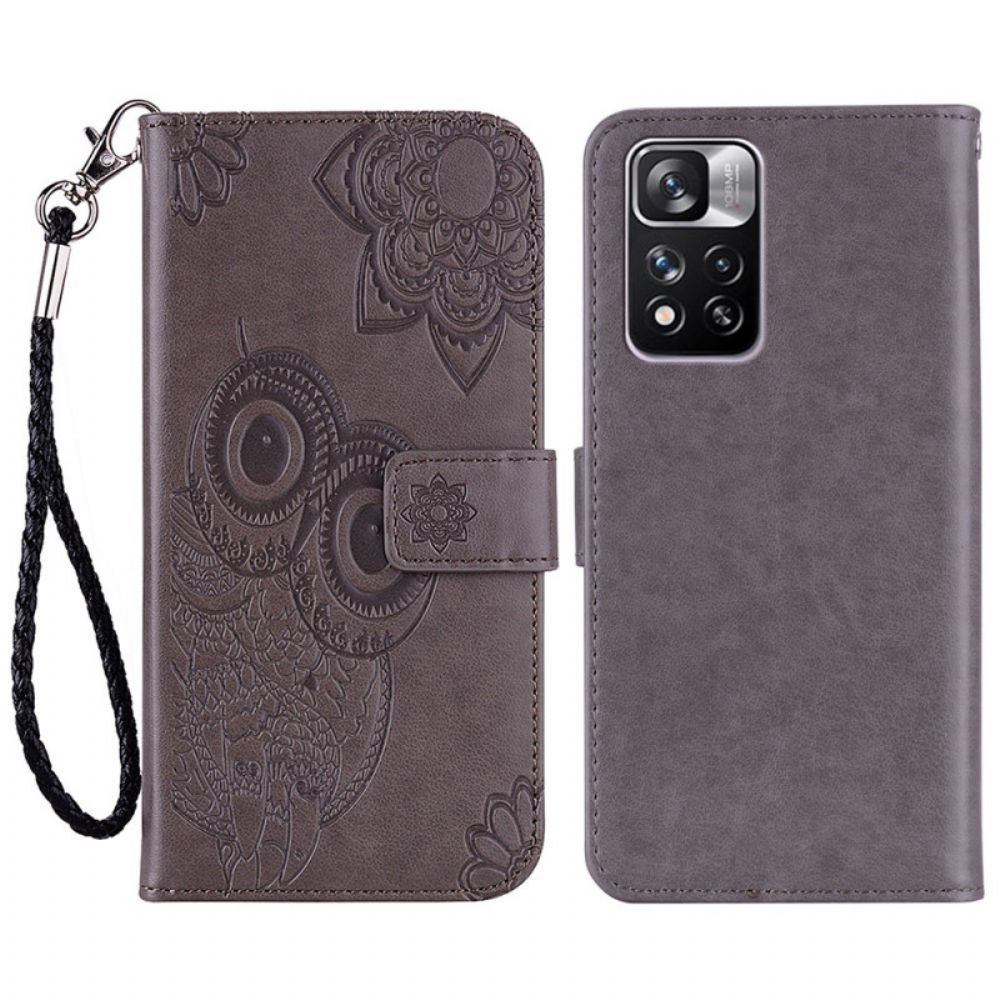 Folio-hoesje voor Xiaomi Redmi Note 11 Pro Plus 5G Uil Mandala
