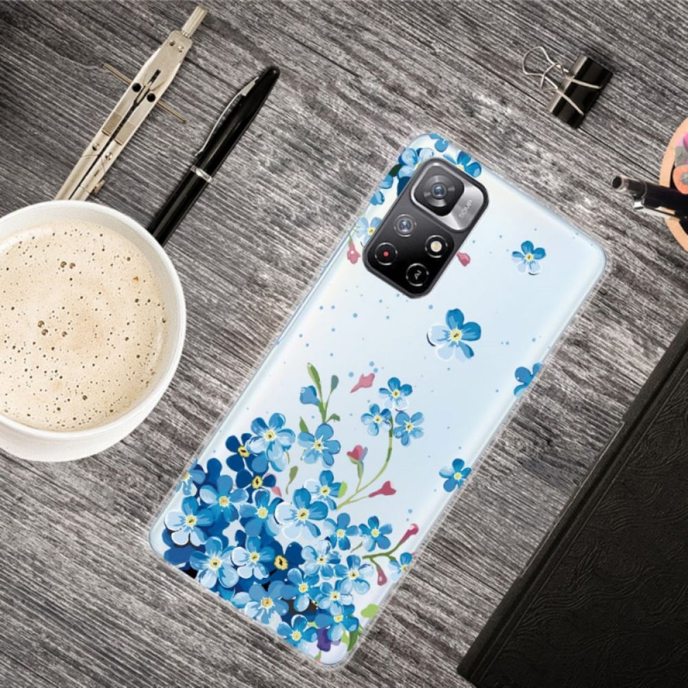 Hoesje voor Xiaomi Redmi Note 11 Pro Plus 5G Boeket Blauwe Bloemen