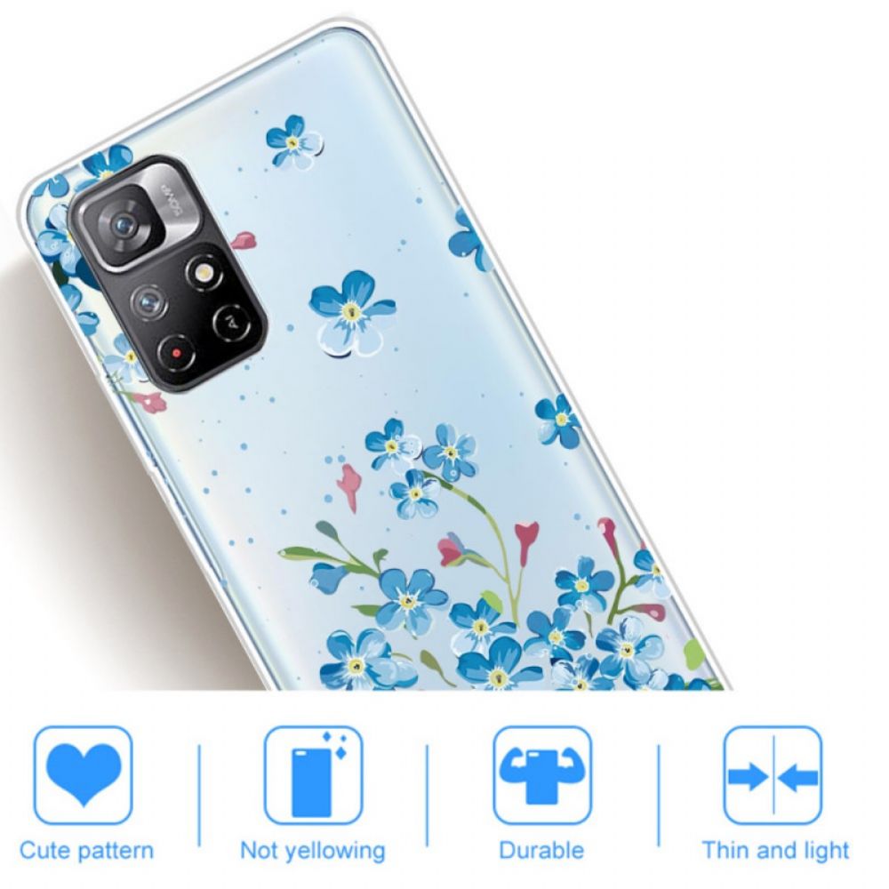Hoesje voor Xiaomi Redmi Note 11 Pro Plus 5G Boeket Blauwe Bloemen