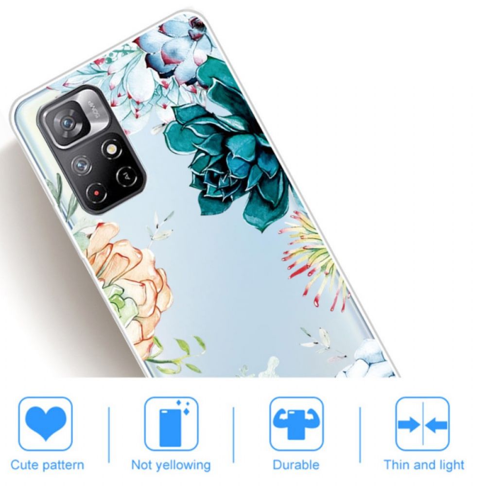 Hoesje voor Xiaomi Redmi Note 11 Pro Plus 5G Naadloze Aquarelbloemen