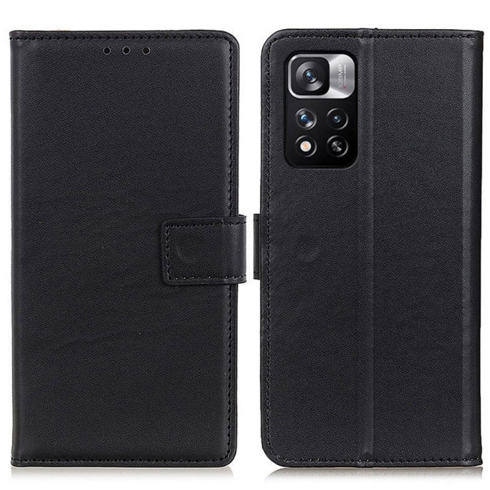 Leren Hoesje voor Xiaomi Redmi Note 11 Pro Plus 5G Eenvoudig Kunstleer