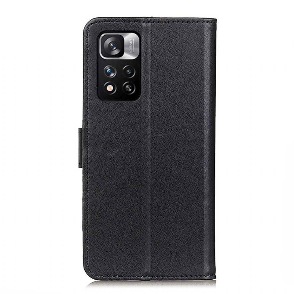 Leren Hoesje voor Xiaomi Redmi Note 11 Pro Plus 5G Eenvoudig Kunstleer