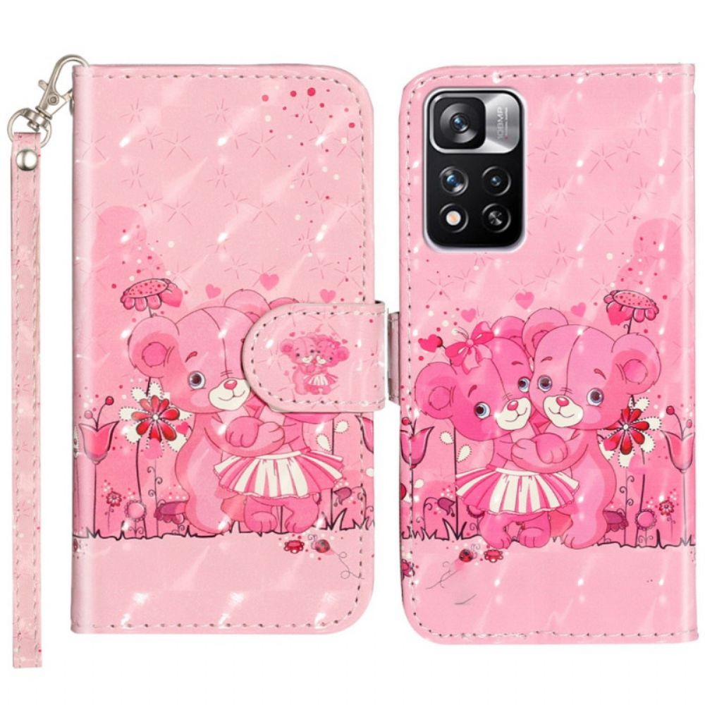 Leren Hoesje voor Xiaomi Redmi Note 11 Pro Plus 5G Met Ketting Thong Beren