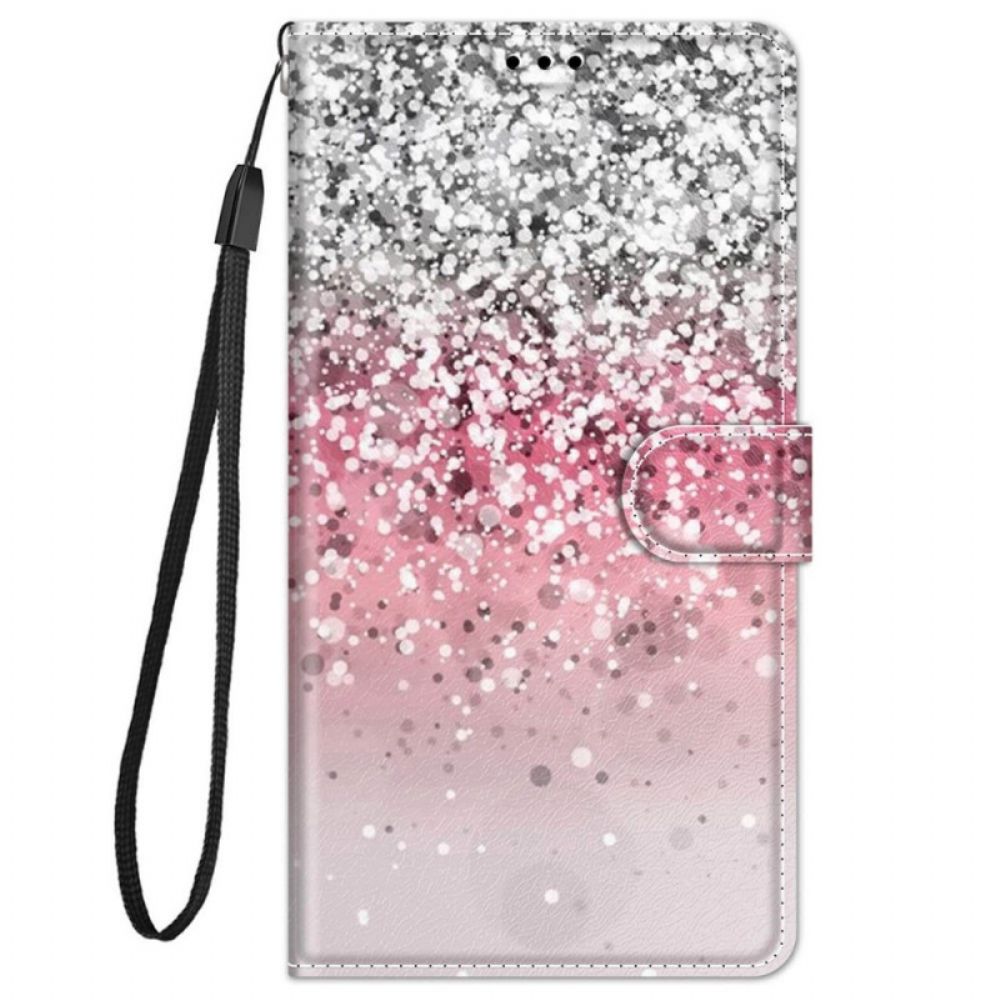 Leren Hoesje voor Xiaomi Redmi Note 11 Pro Plus 5G Pailletten Met Riem
