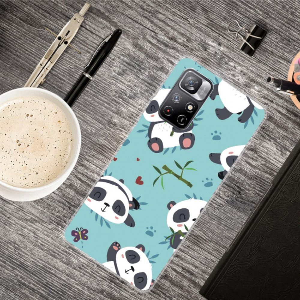 Telefoonhoesje voor Xiaomi Redmi Note 11 Pro Plus 5G Siliconen Stapel Panda's