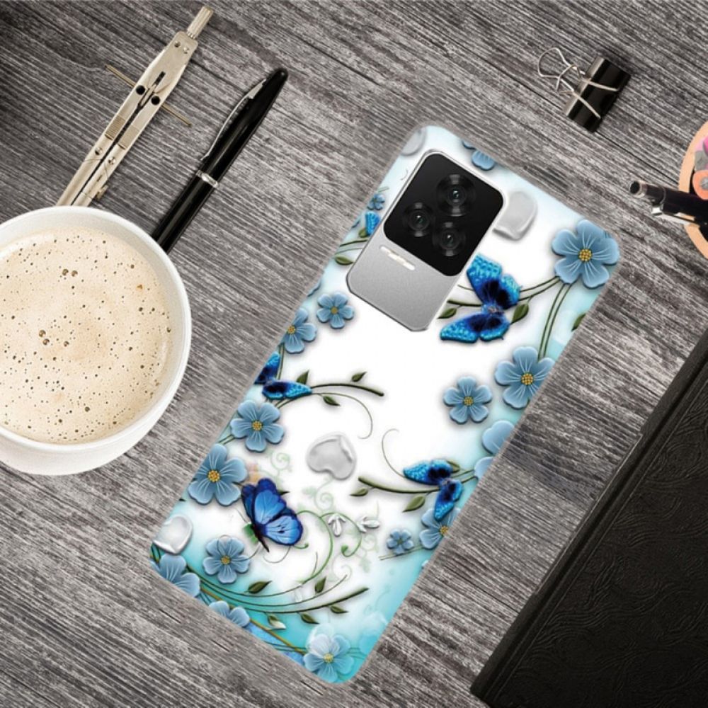 Hoesje voor Poco F4 Bloemen En Vlinders