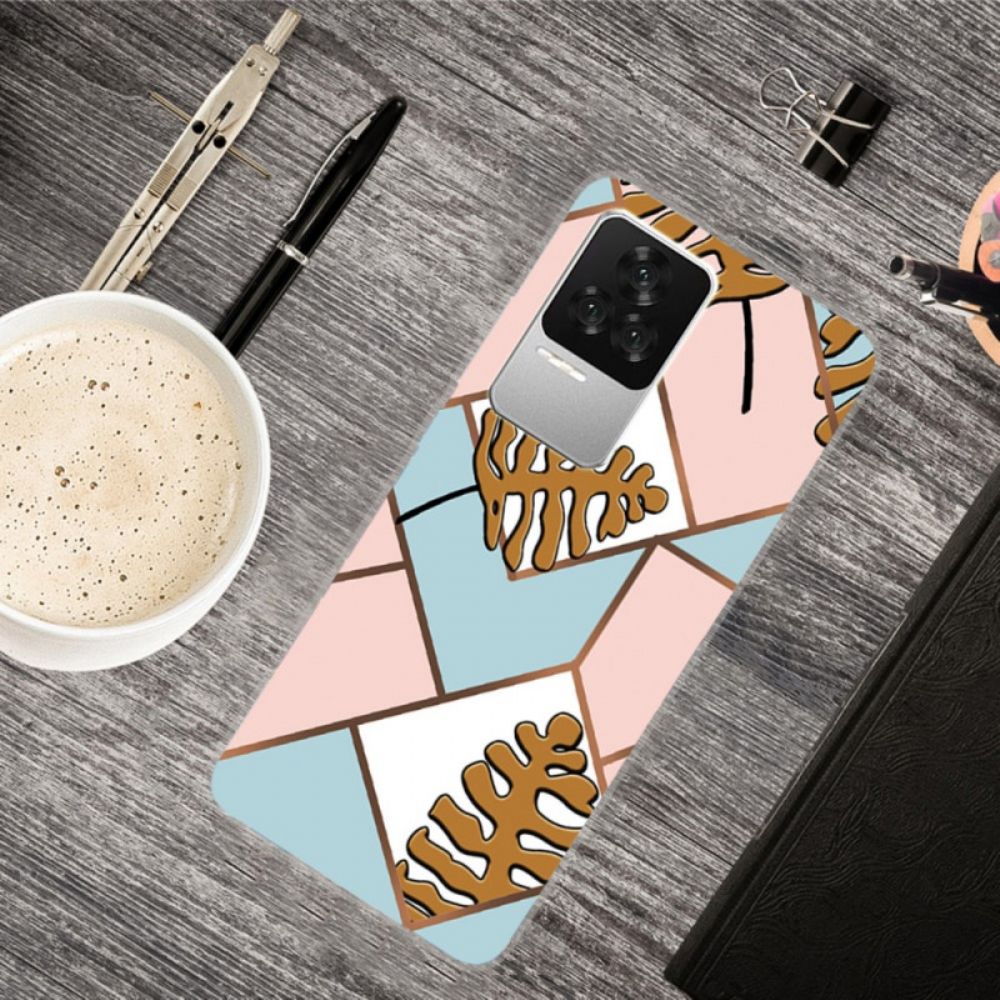 Hoesje voor Poco F4 Marmeren Siliconen