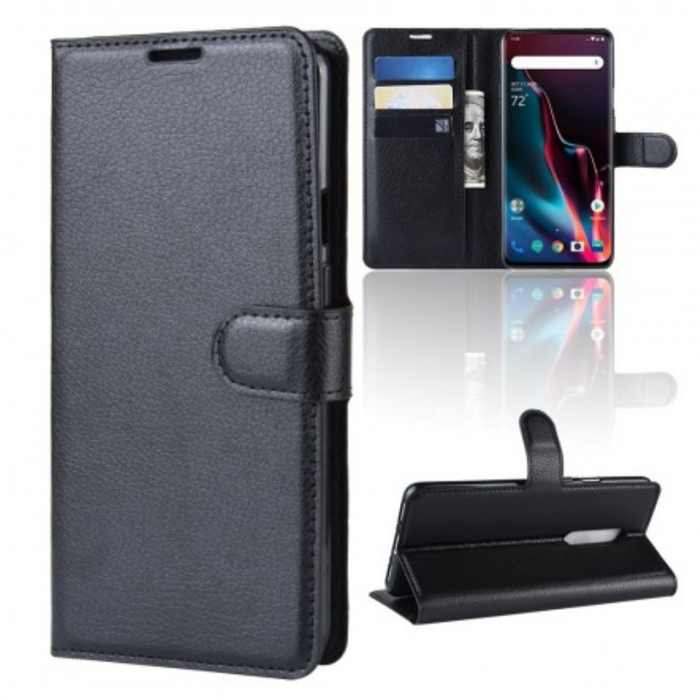 Leren Hoesje voor OnePlus 7 Pro Retro Lychee