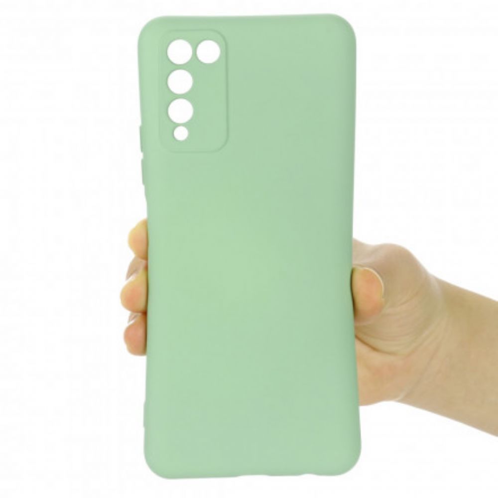 Hoesje voor Honor 10X Lite Vloeibare Siliconen Met Koord