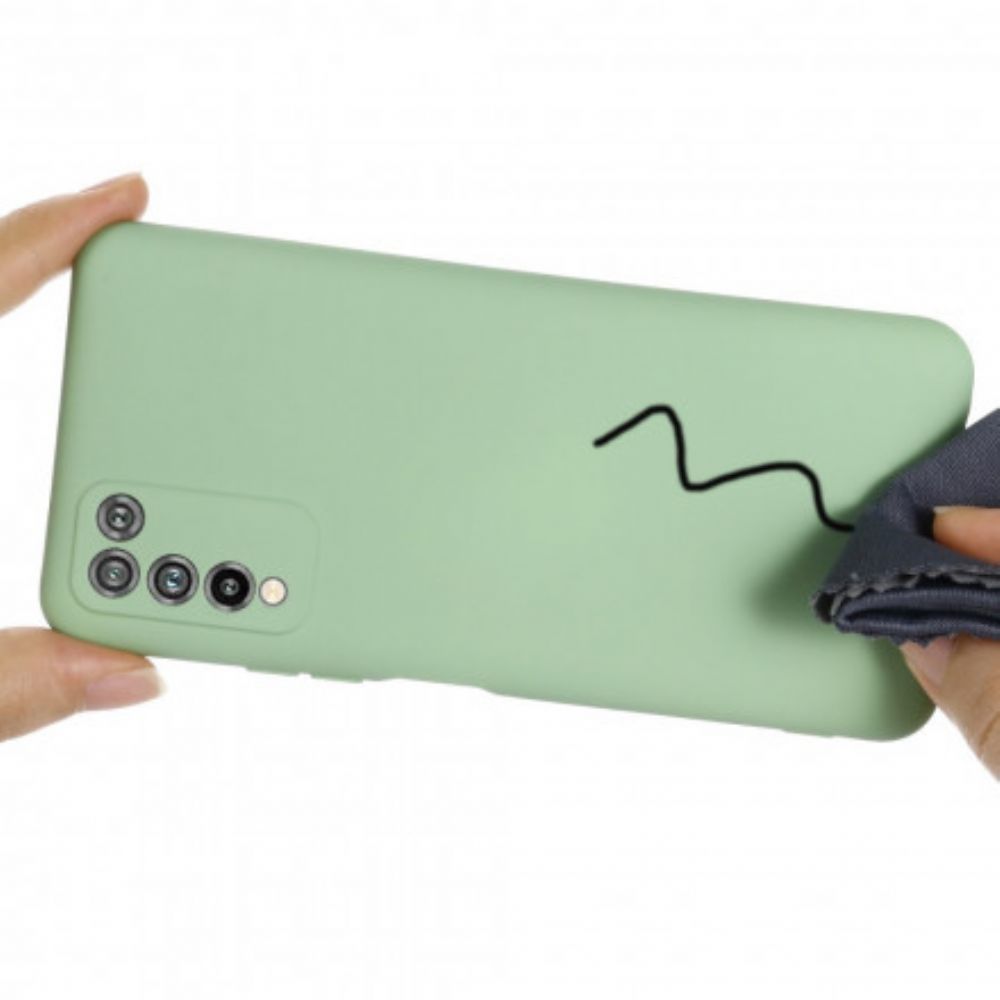 Hoesje voor Honor 10X Lite Vloeibare Siliconen Met Koord