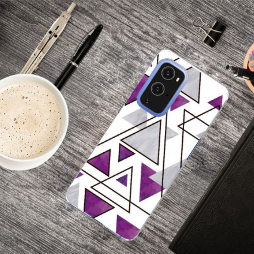 Telefoonhoesje voor OnePlus 9 Pro Marmeren Driehoeken