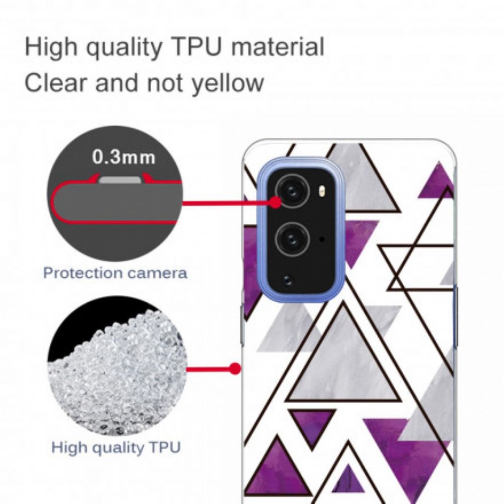 Telefoonhoesje voor OnePlus 9 Pro Marmeren Driehoeken