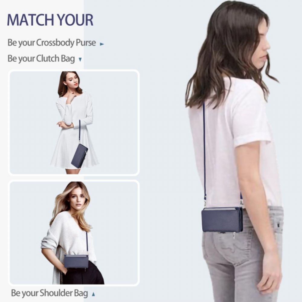 Bescherming Hoesje Poco C75 Portemonnee Met Riempje En Schouderriem