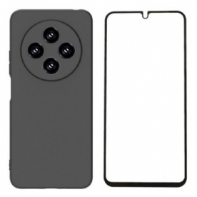 Cover Hoesje Poco C75 Telefoonhoesje Matte Siliconen Met Gehard Glazen Schermbeschermer Wanlonfeng