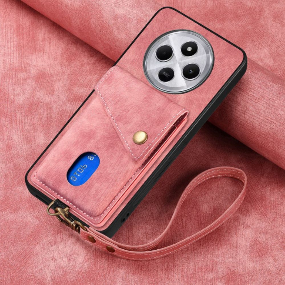 Cover Hoesje Poco C75 Telefoonhoesje Retro Kaarthouder En Standaard