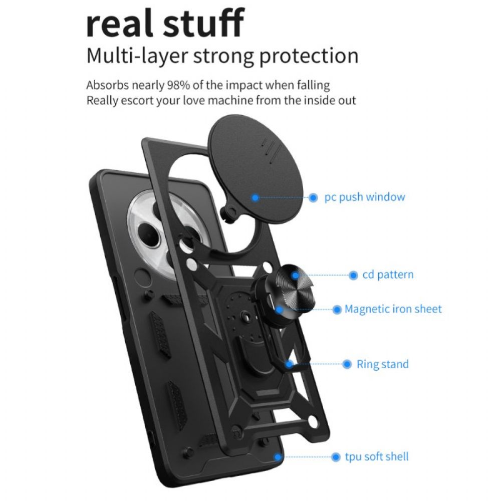 Cover Hoesje Poco C75 Telefoonhoesje Schuifbare Camerahoes En Standaard