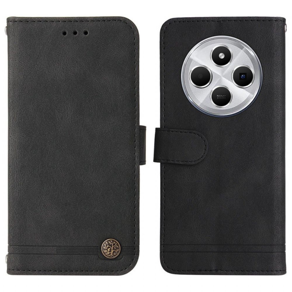 Flip Case Leren Poco C75 Decoratieve Klinknagel