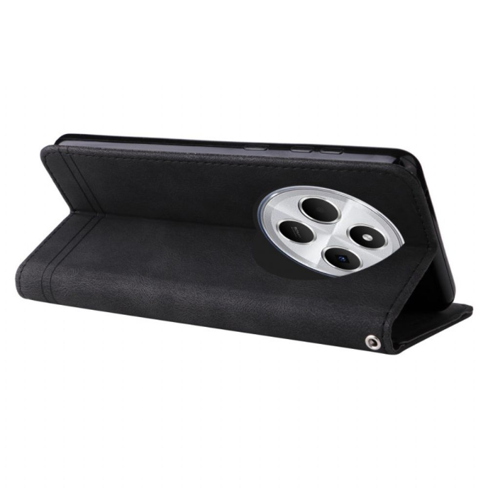 Flip Case Leren Poco C75 Decoratieve Klinknagel