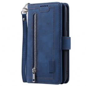 Flip Case Leren Poco C75 Multifunctioneel Met Riempje