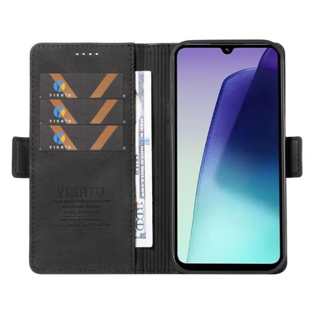 Flip Case Leren Poco C75 Suède-effect Yikatu