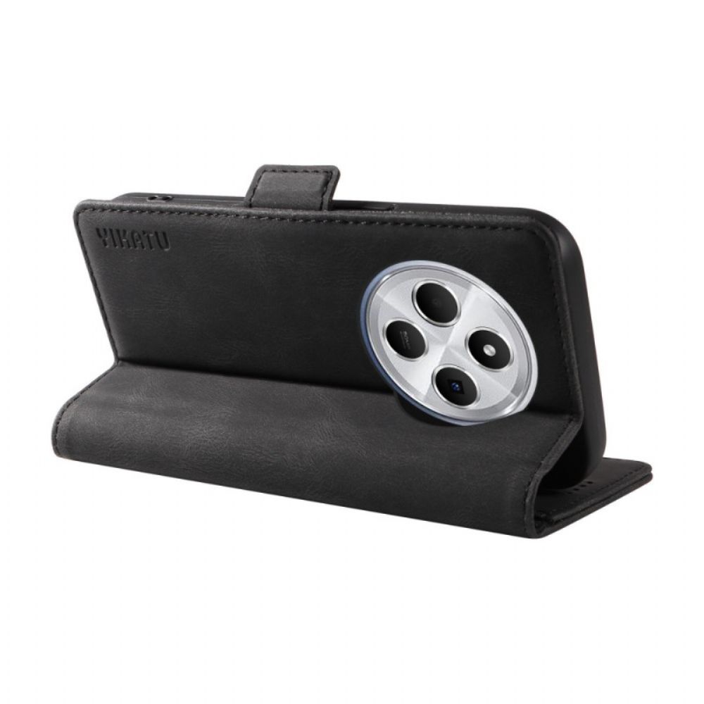 Flip Case Leren Poco C75 Suède-effect Yikatu