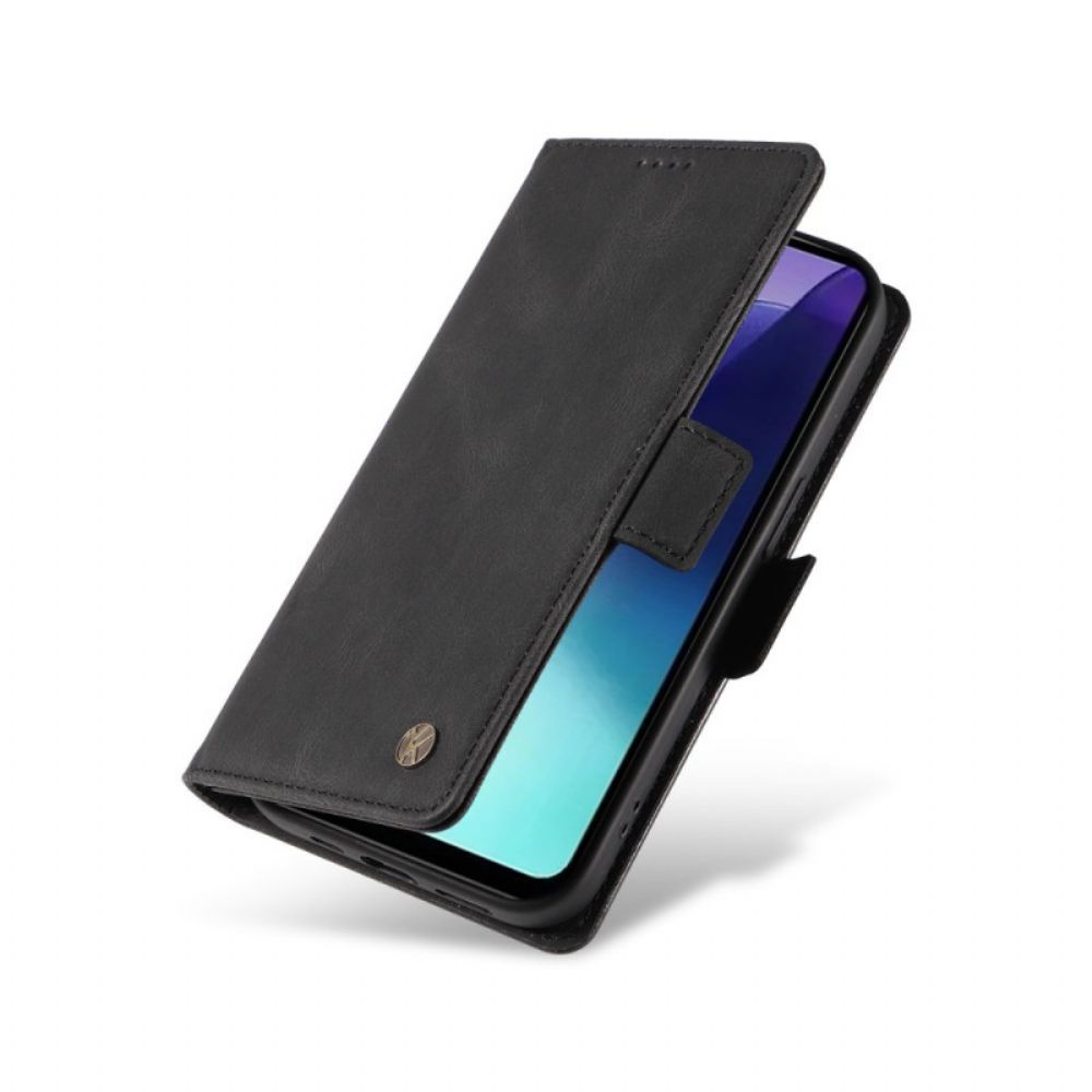 Flip Case Leren Poco C75 Suède-effect Yikatu