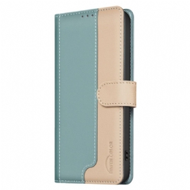 Flip Case Leren Poco C75 Tweekleurige Binfen-kleur