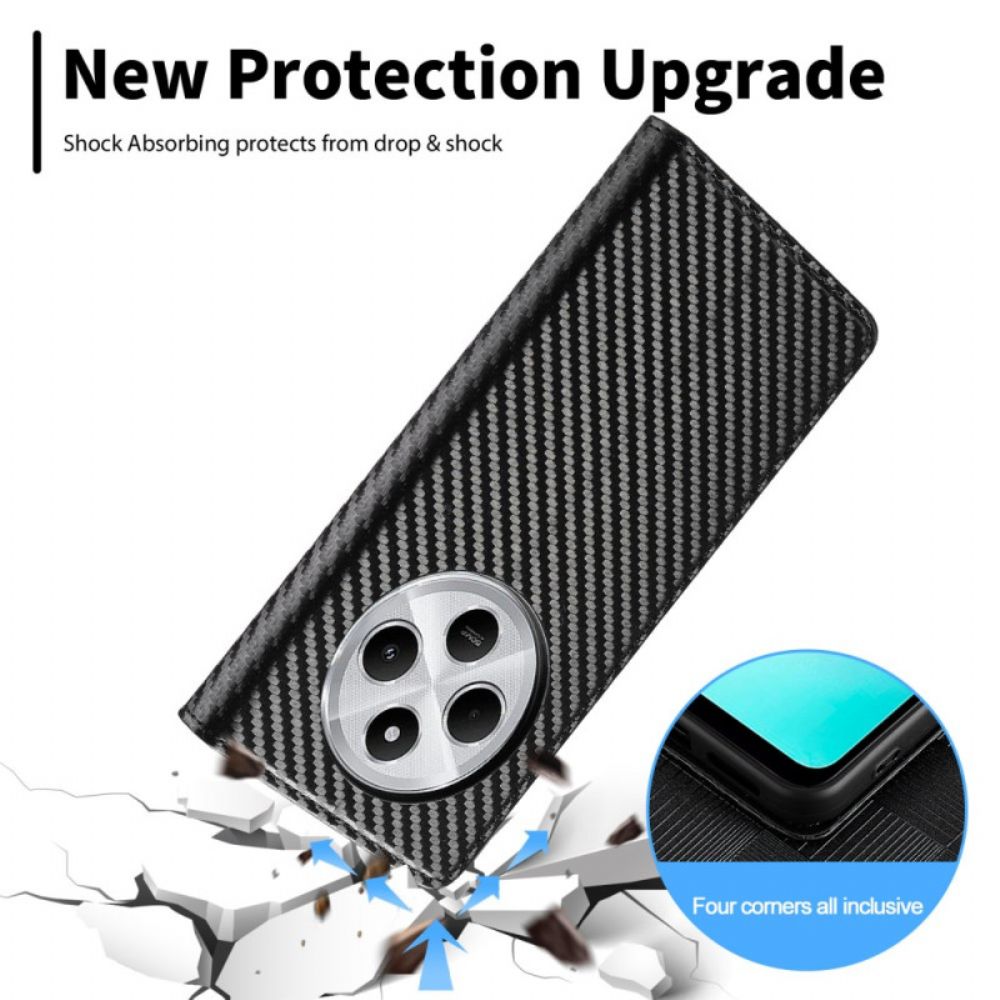 Folio-hoesje Poco C75 Koolstoftextuur