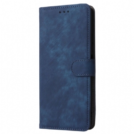 Folio-hoesje Poco C75 Suède-effect Rfid-blokkering Met Bandje