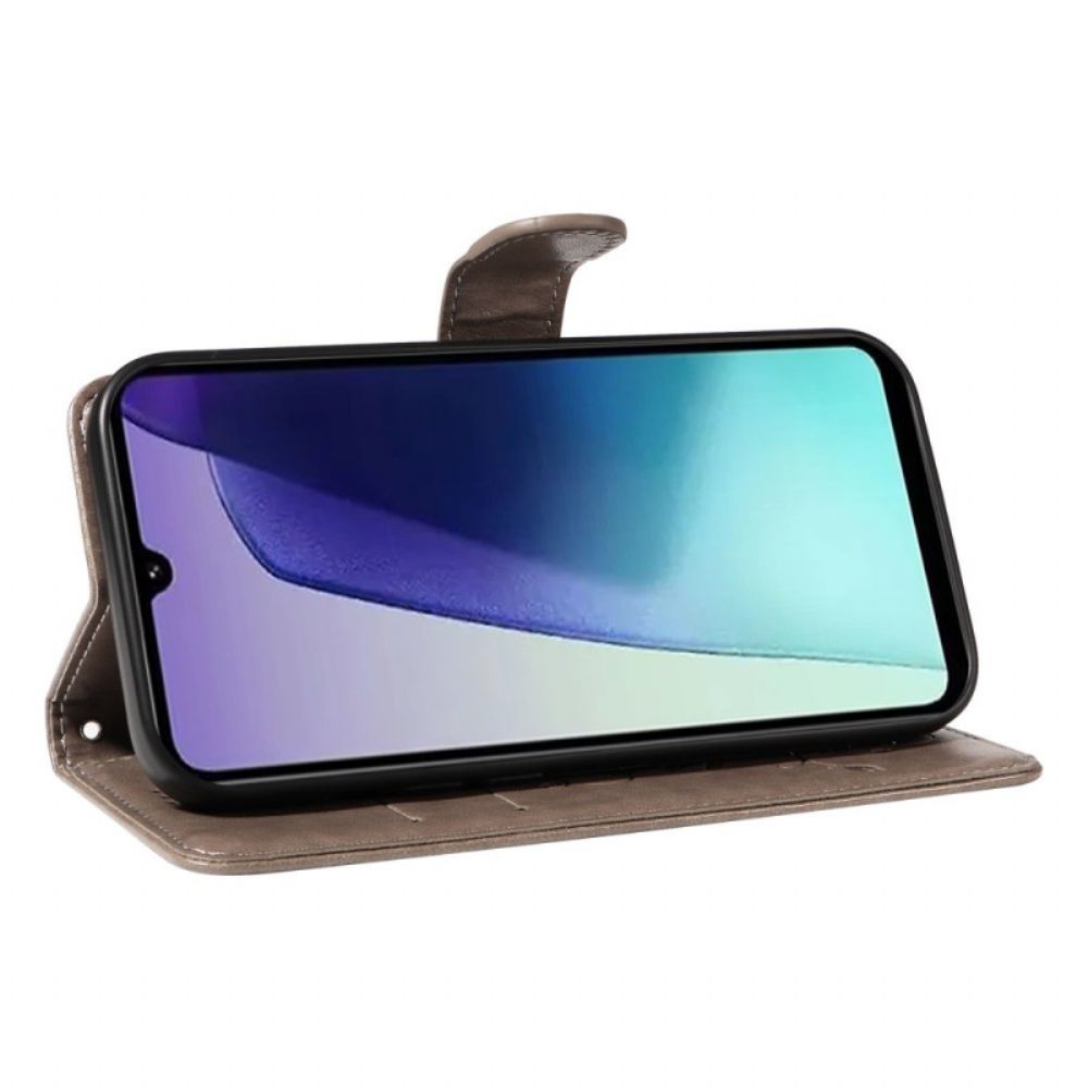 Folio-hoesje Poco C75 Telefoonhoesje Bloemenpatroon Met Bandje