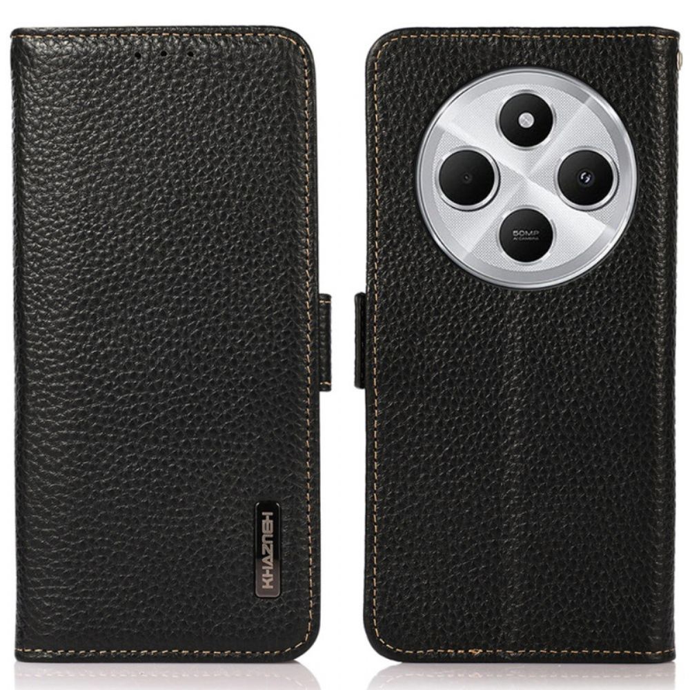 Folio-hoesje Poco C75 Telefoonhoesje Lychee Leer Met Rfid-blokkering