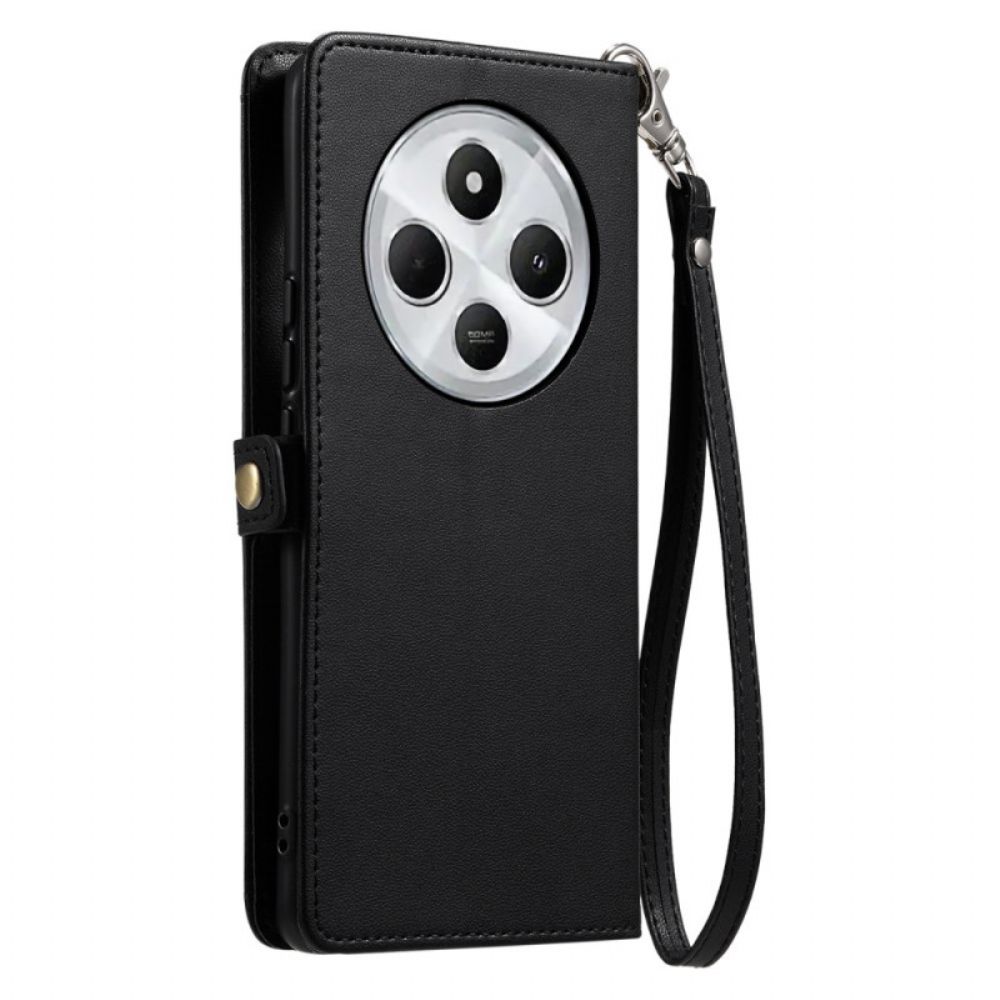 Folio-hoesje Poco C75 Voorvakje Met Riempje