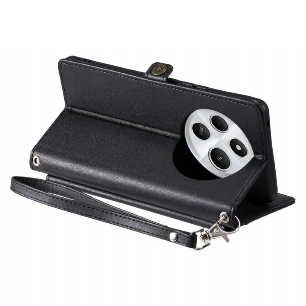 Folio-hoesje Poco C75 Voorvakje Met Riempje