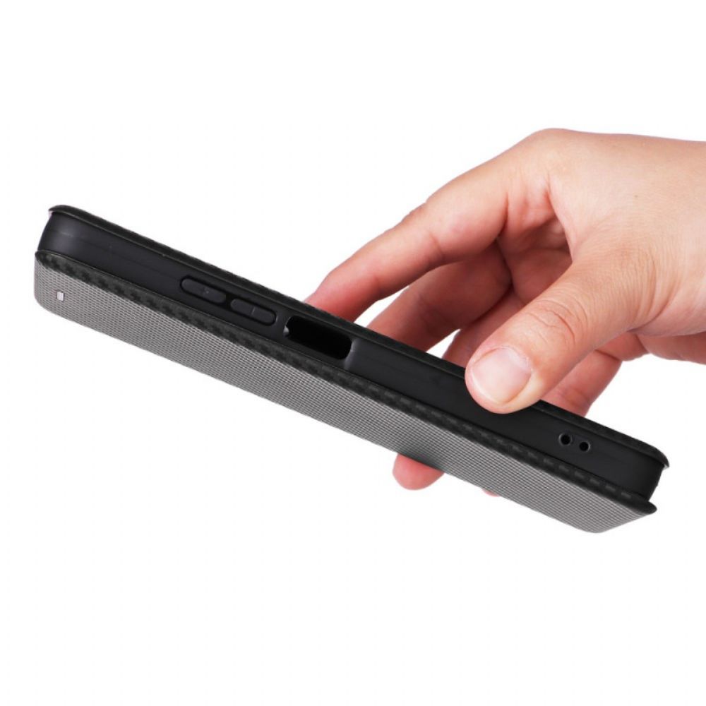 Folio-hoesje Voor Poco C75 Koolstofvezeltextuur