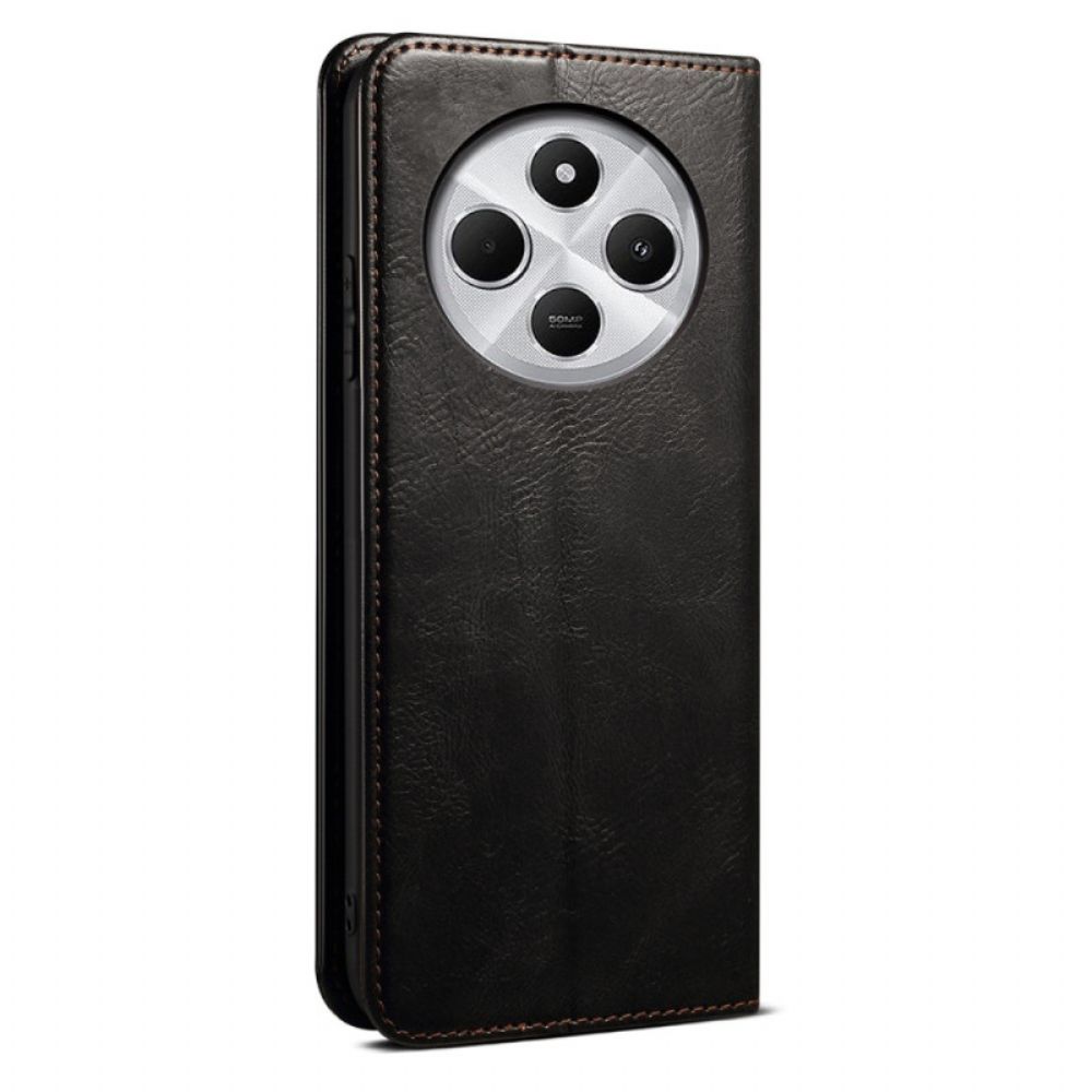 Folio-hoesje Voor Poco C75 Kunstleer Met Waxlaag