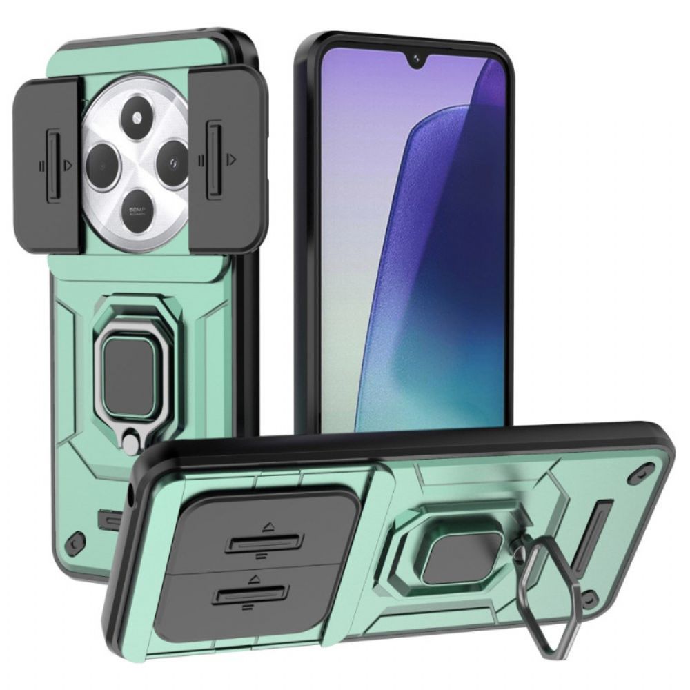 Hoesje Poco C75 Duurzame Ringcase Met Schuifbare Lensbeschermer Bescherming Hoesje