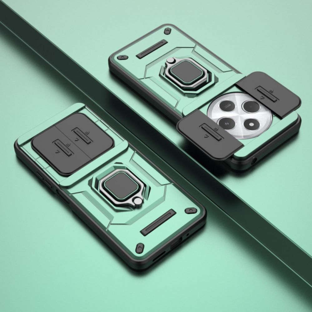 Hoesje Poco C75 Duurzame Ringcase Met Schuifbare Lensbeschermer Bescherming Hoesje