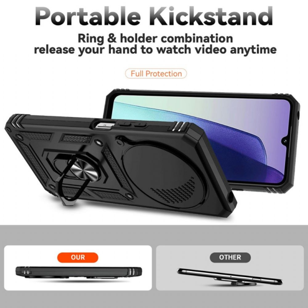 Hoesje Poco C75 Kadem Ringhouder En Cameracover Met Bloem- En Strass-steentjes