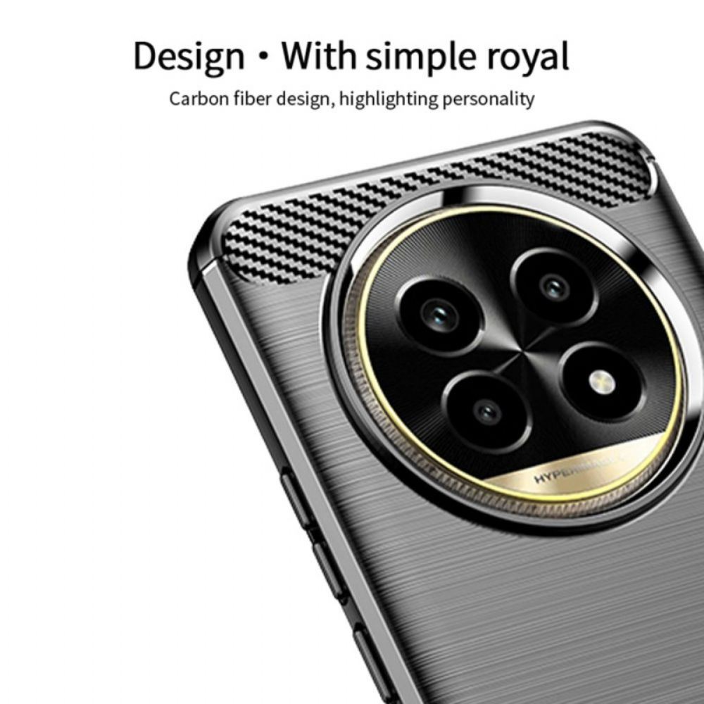 Hoesje Voor Poco C75 Geborstelde Koolstofvezel Mofi