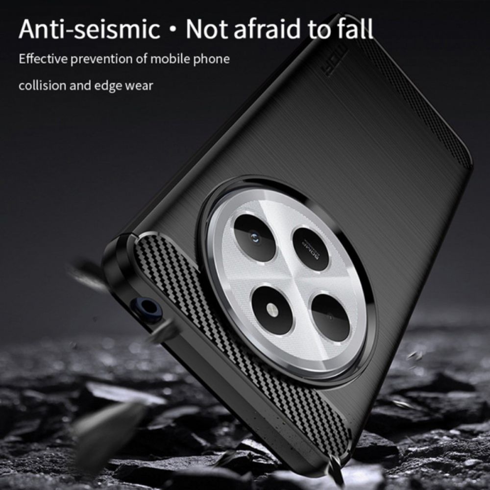 Hoesje Voor Poco C75 Geborstelde Koolstofvezel Mofi