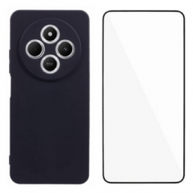 Hoesje Voor Poco C75 Siliconen Met Gehard Glazen Schermbeschermer