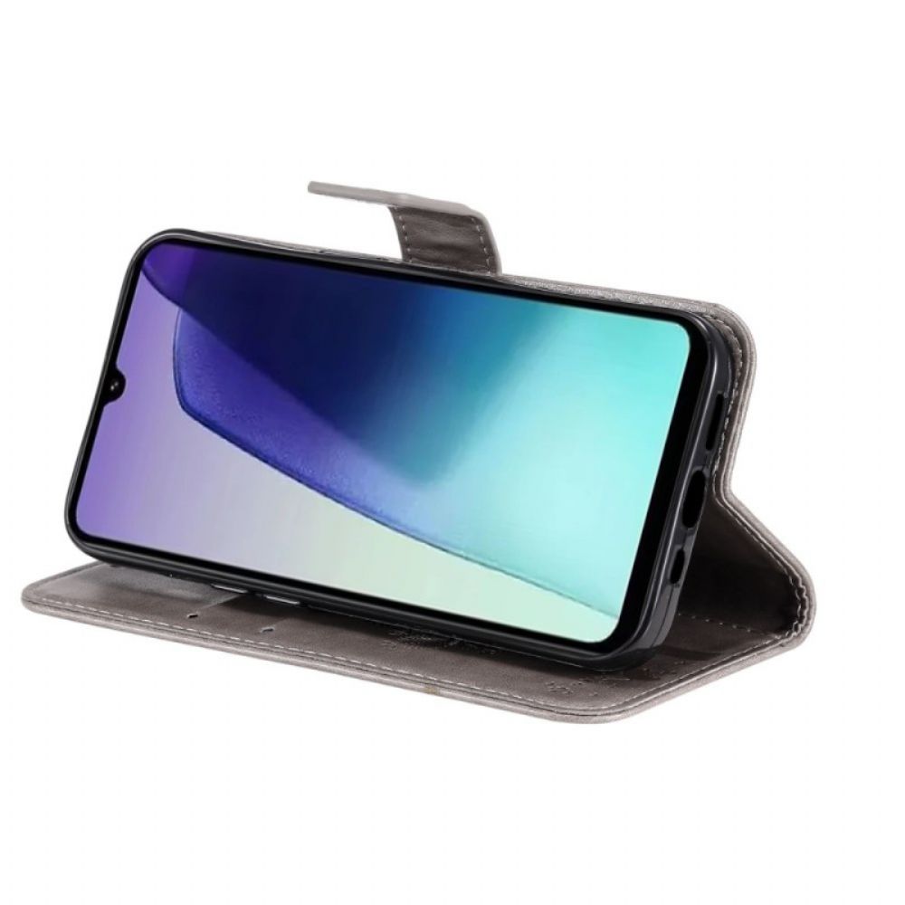 Leren Hoesje Poco C75 Kat En Boom Met Bandje