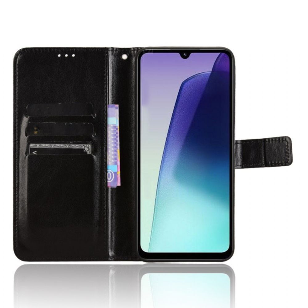 Leren Hoesje Poco C75 Opvallend Kunstleer Met Riempje