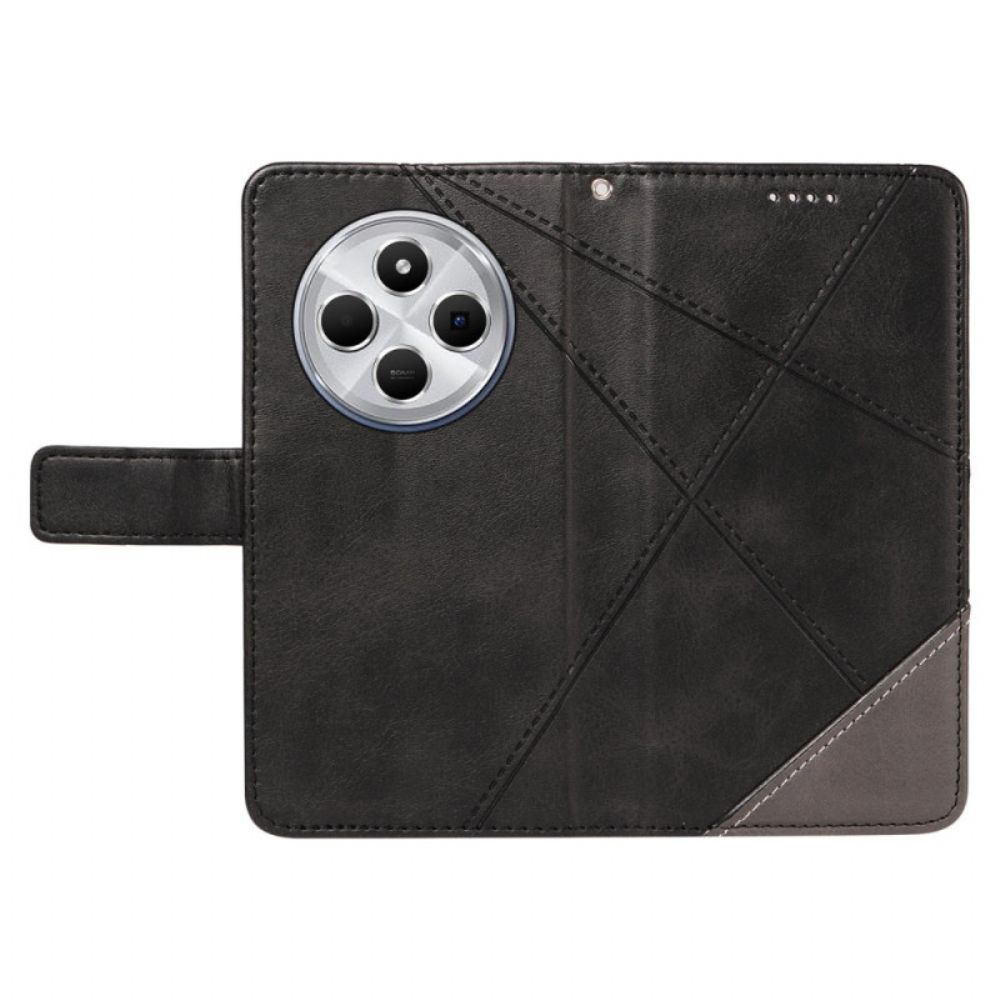 Leren Hoesje Poco C75 Tweekleurige Strepen Bescherming Hoesje