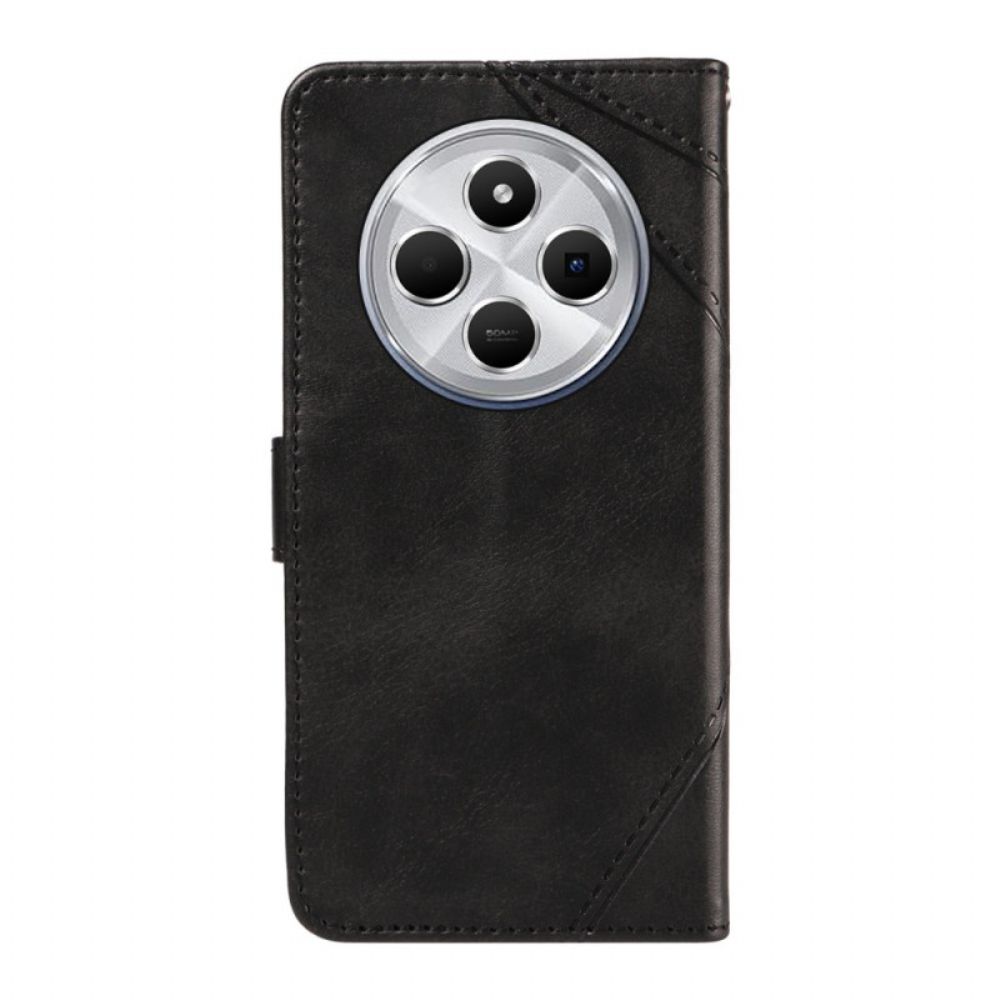 Leren Hoesje Poco C75 Tweekleurige Strepen Bescherming Hoesje