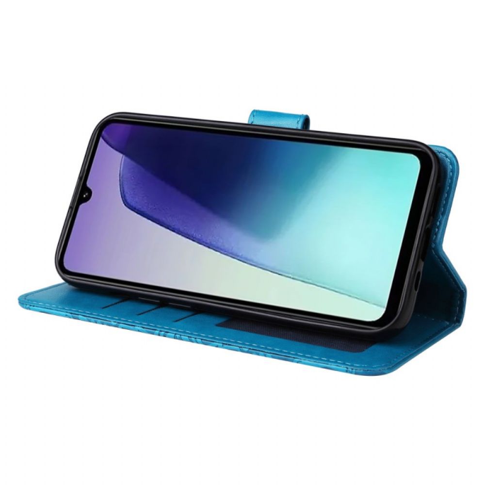 Leren Hoesje Poco C75 Zonnebloempatroon Met Riempje Bescherming Hoesje