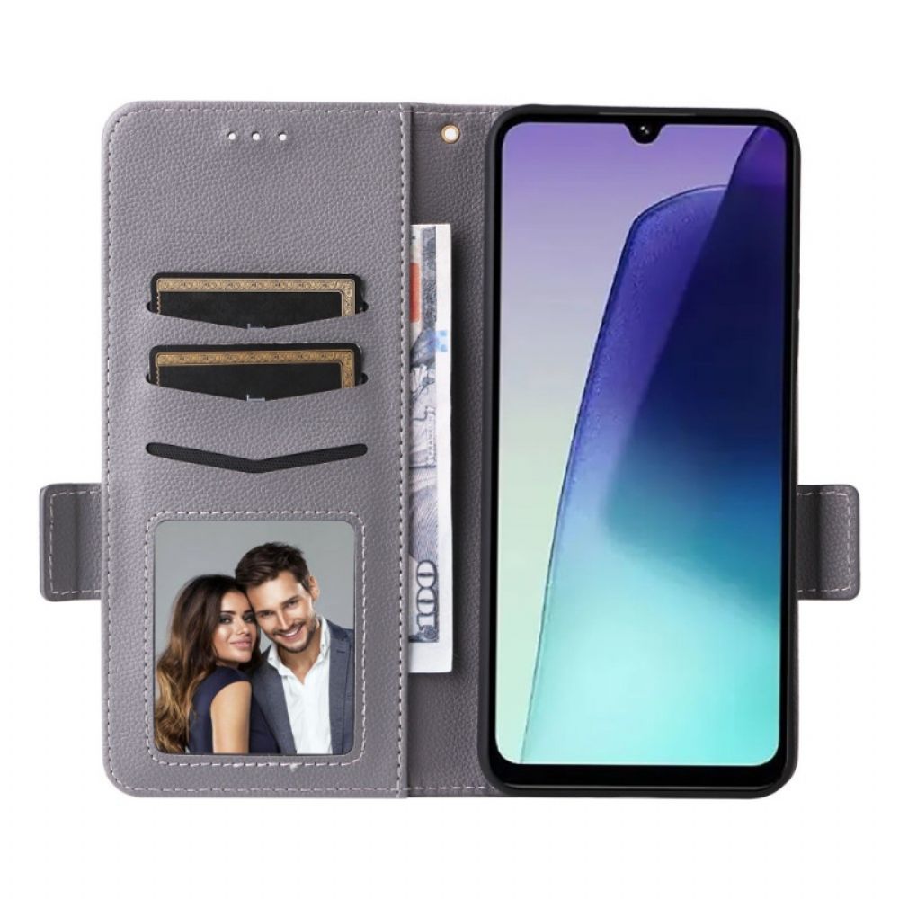 Leren Hoesje Voor Poco C75 Lychee Textuur Met Bandje